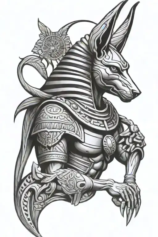 Egyptian god anubis tattoo design idea