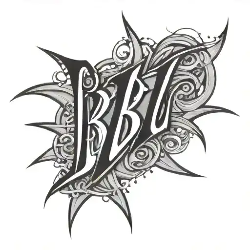 tattoo stencil design for "Brooklyn Expressionism" arranged to form the letter "B" tattoo design idea