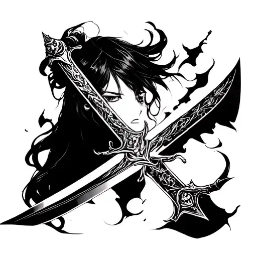 only swords anime solo leveling tattoo design idea