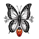 Butterfly And Ladybug tattoo design idea