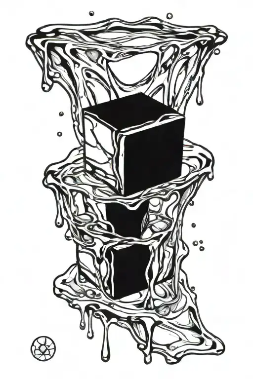 melting ice cube tattoo design idea