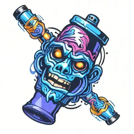 spray can with face tattoo design idea