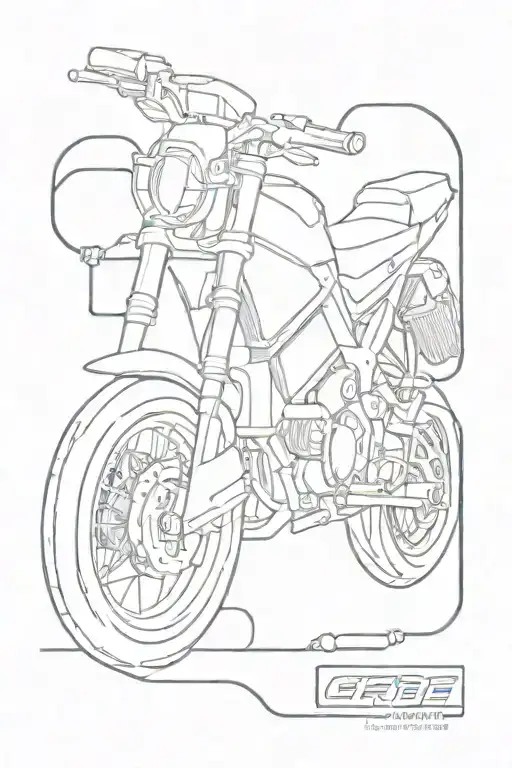 Electrical circuit intertwined with a Honda CBR racing motorcycle tattoo design idea