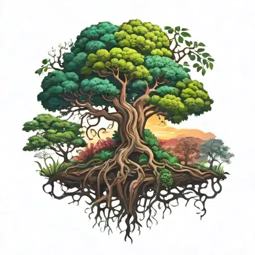 ayahuasca tree tattoo design idea