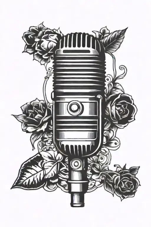 microphone tattoo design idea