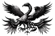 astrology the evolution of Scorpio Phoenix into eagle for female tattoo design idea