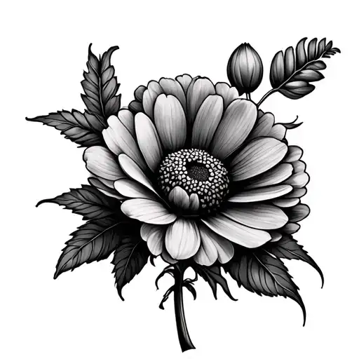 marigold tattoo design idea