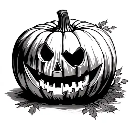 Pumpkin tattoo design idea
