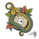 Virgo, snake , moon tattoo design idea