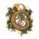 Virgo, snake , moon tattoo design idea