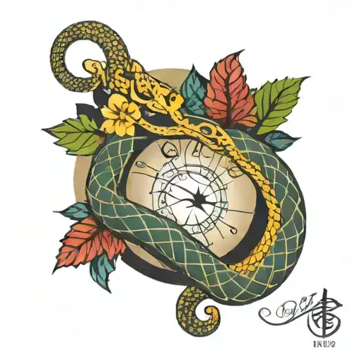 Virgo, snake , moon tattoo design idea