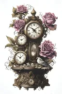Time clock past clock present clock future tattoo design idea