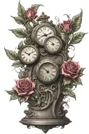 Time clock past clock present clock future tattoo design idea