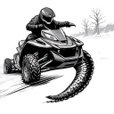 snowmobile and snake is the track winding tattoo design idea