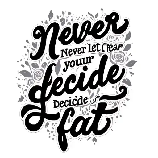 "Never let your fear decide fat" never let your fear decide your fate tattoo design idea