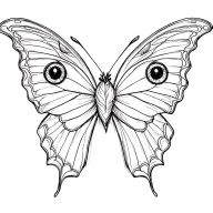 Create a design of a butterfly with owl eyes on one of the wings tattoo design idea