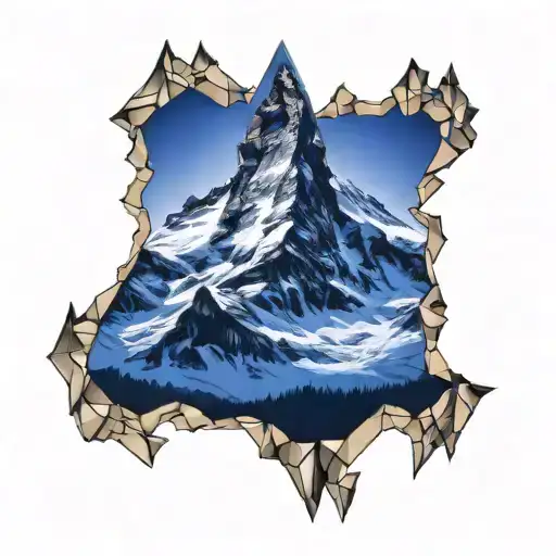 matterhorn mountain tattoo design idea