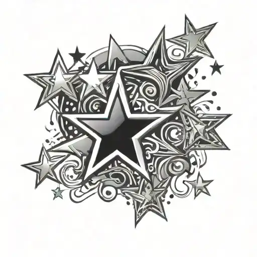 Y2K Stars tattoo design idea
