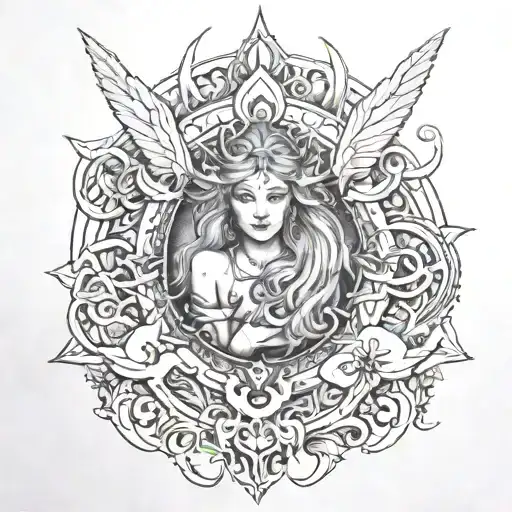 Angelica Capricorn Lunnitsa tattoo design idea