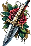 dagger rip dad tattoo design idea