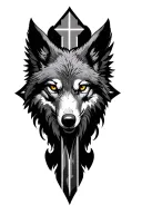 wolf, Cross, eagle, tattoo design idea