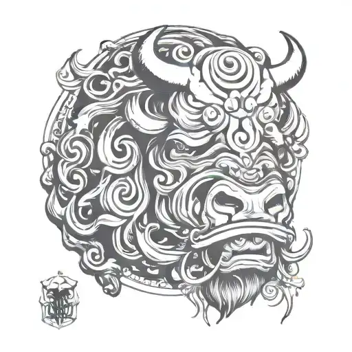 bull charging tattoo design idea