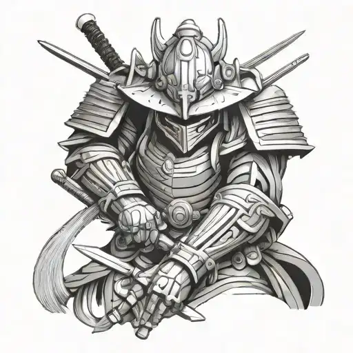 japanese samurai gundam tattoo design idea