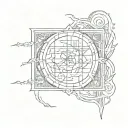 frayed postage stamp tattoo design idea