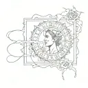frayed postage stamp tattoo design idea