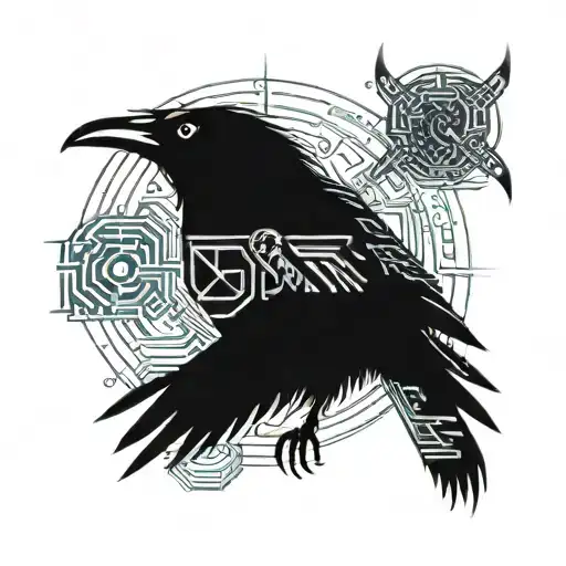 Binary and owl: Combine a raven or crow (symbols often associated with mystery and the macabre) with binary code in it tattoo design idea