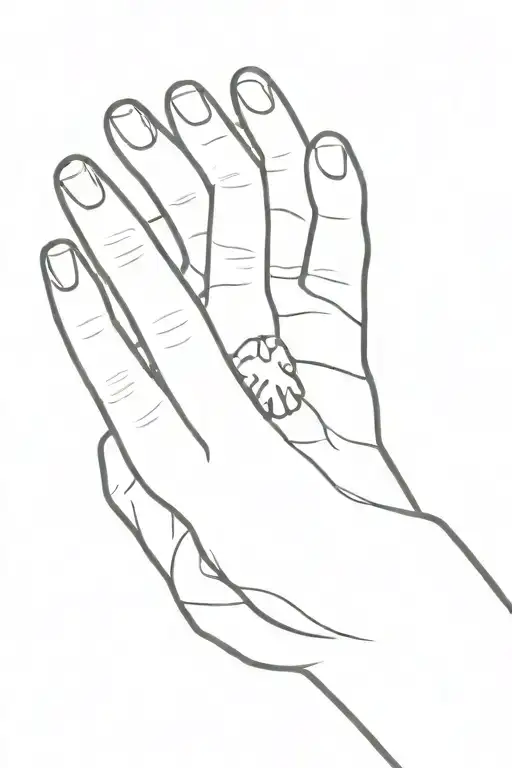 human hand reaches out to dog's paw tattoo design idea
