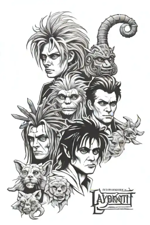 labyrinth movie characters tattoo design idea