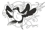 hummingbird surrounded tattoo design idea