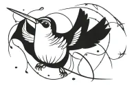hummingbird surrounded tattoo design idea