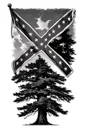 Confederate flag trees moo tattoo design idea