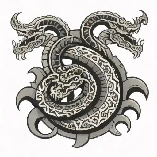 Aztec serpent straight  tattoo design idea