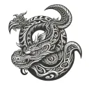 Aztec serpent straight  tattoo design idea