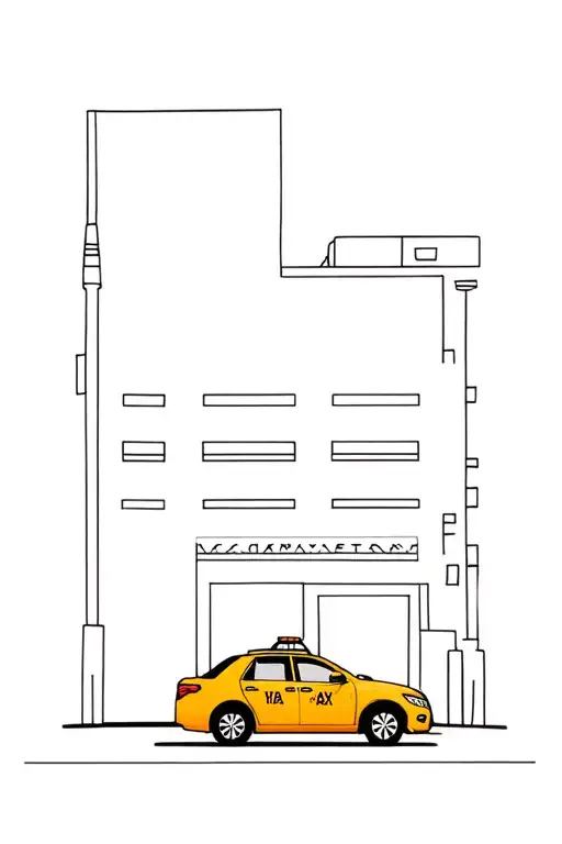 taxi cab parked tattoo design idea