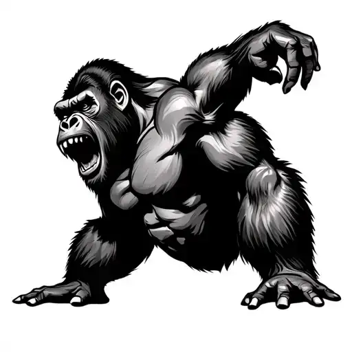 Roaring Gorilla tattoo design idea