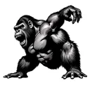 Roaring Gorilla tattoo design idea