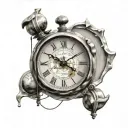 Salvador Dali clock with sand timer tattoo design idea