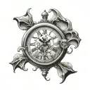 Salvador Dali clock with sand timer tattoo design idea