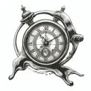 Salvador Dali clock with sand timer tattoo design idea