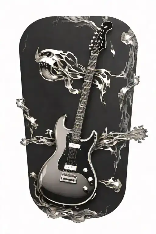 electric Guitar metal music tattoo design idea