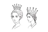 Generate a couple tattoo, with "Cherry" as queen, and "Marvin" as King, put the kind and queen crowns on top, no face tattoo design idea