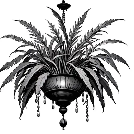 chandelier made out of plants growing tattoo design idea