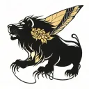 honeybee lion tattoo design idea