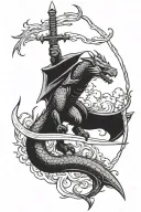 wyvern of bible verses carrying sword tattoo tattoo design idea