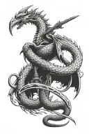 wyvern of bible verses carrying sword tattoo tattoo design idea