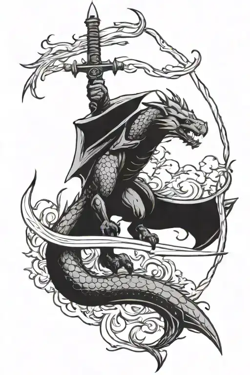 wyvern of bible verses carrying sword tattoo tattoo design idea
